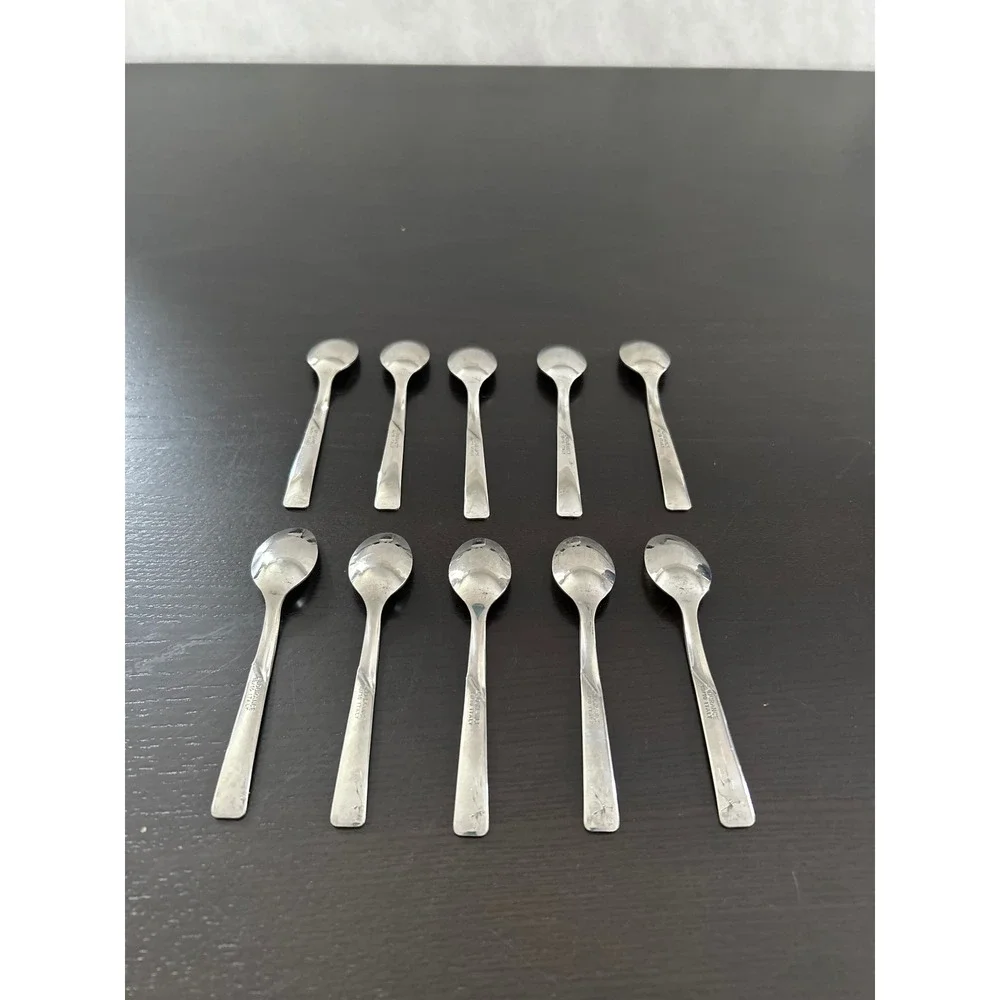 10 Endurance 18/10 Italy Stainless Steel Espresso Demitasse Spoons Starburst